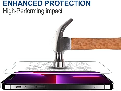 מגן מסך איירה לאייפון 14 / אייפון 13 / אייפון 13 פרו, זכוכית מחוסמת נגד שריטות עבודה עם רוב המקרים,