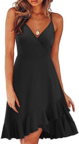 צפותים שמלות קיץ לנשים 2023 רצועות ספגטי עם צווארון פרחוני מזדמן שמלת חולצה חוף שמש