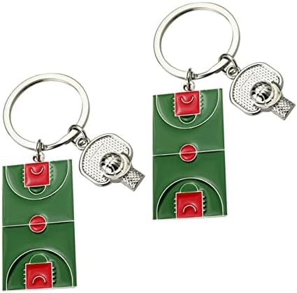 CLISPEED 2 PCS כדורסל כדורסל תליון מחזיק מפתח לגברים טבעת מפתח טבעת מפתח מילוי מטאל מתנות מאוורר מתנות