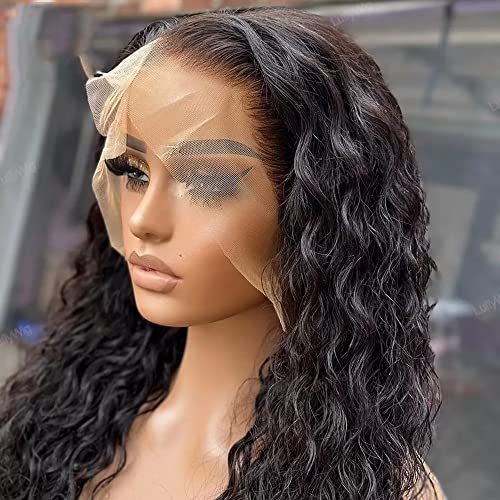 טבעי גל 360 בלתי נראה תחרה פרונטאלית שיער טבעי פאות עבור אישה שחורה רמי ברזילאי טבעי קו שיער רופף גל