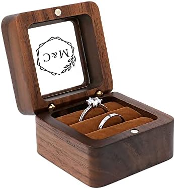 קופסת טבעת עץ בהתאמה אישית בהתאמה אישית טבעת לחתונה טבעת אירוס