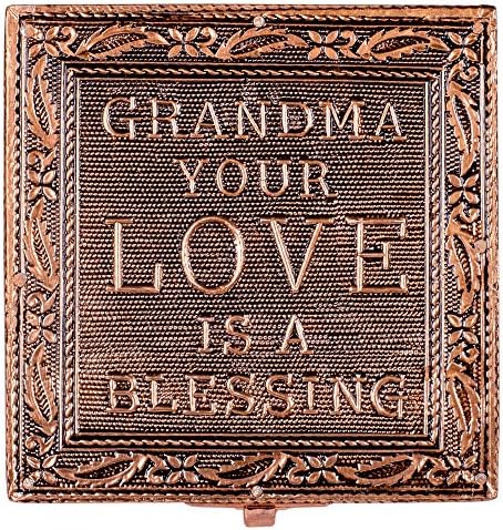 קוטג ' גן סבתא אהבת ברכה קטן חותמת מתכת נחושת גימור תכשיטי מזכרת דקורטיבי תיבה