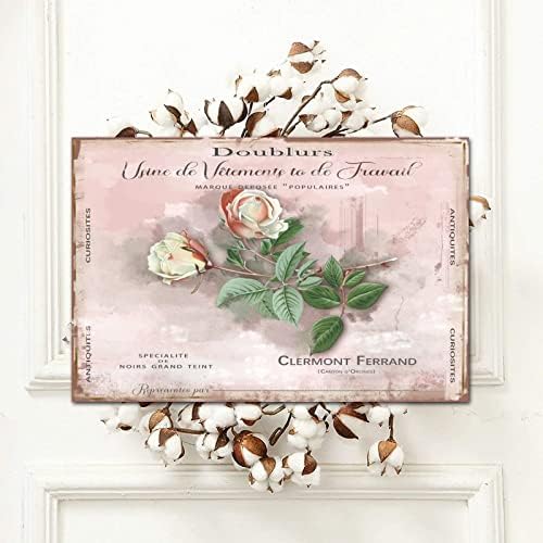 וינטג 'צרפתי גלוקסיניה פרח עץ עץ כפרי צרפתית קיר קיר קיר קיר שלום אביב פרח קיר קיר תפאורה תלויה שלט