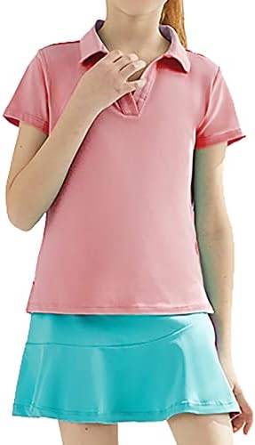 חולצת שרוול ארוך ילדה בנות בנות שרוול קצר חולצות גולף פניות צווארון ספורט ספורטיבי גופיות גופיות עבור