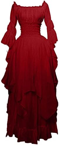 שמלת רנסנס שמלת נשים מימי הביניים שמלת איכרים עליונות