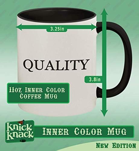 מתנות קישוטים ידית בצבע קרמיקה יוניטרית - 11 עוז ובתוך כוס ספל קפה, שחור
