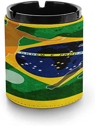 מאפרה עור כדורגל בברזיל מגש אפר סיגריות עגול עגול עגול עבור דקורטיבי לרכב ביתי
