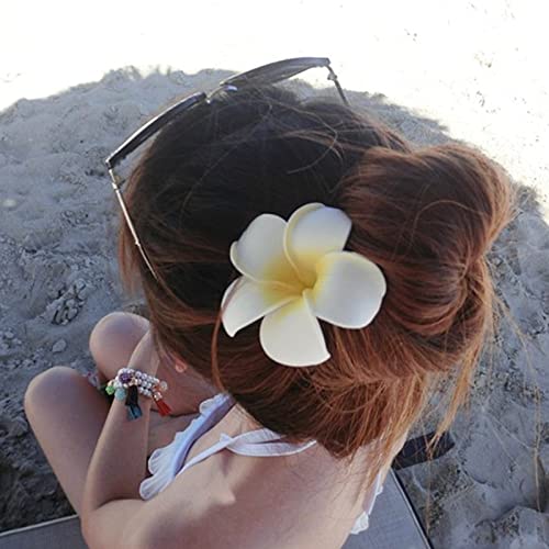 16 יחידות פלומריה שיער קליפים פרח סיכות ססגוניות הוואי פרחוני כיסוי ראש שיער סיכות סיכות ראש נשים סיכות