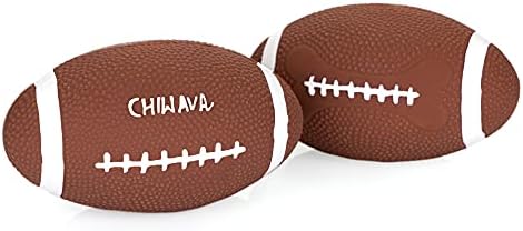 Chiwava 2 Pack 6 כדורי צעצוע של טקס כלב טקס כדורגל רוגבי כדורגל להביא צעצוע אינטראקטיבי לכלבים גדולים