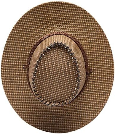 כובע דרכים טקסס נשים בוגר משובץ מזדמן קיץ מערבי אופנה קאובוי שמש כובע רחבה שוליים קאובוי כובע מברשת