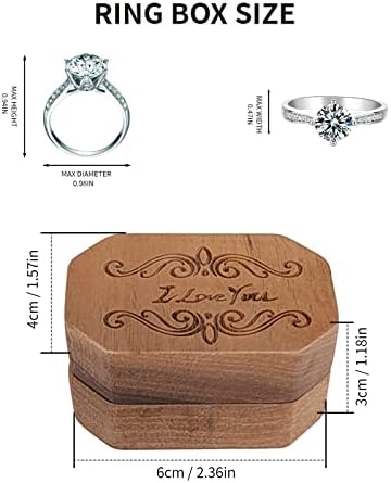 קופסא טבעת עץ אגוז קטיפה קטיפה תכשיט מחזיק פנים רך עגילי חזה עגילי תכשיטים קופסת מצגת עץ קופסת קופסא