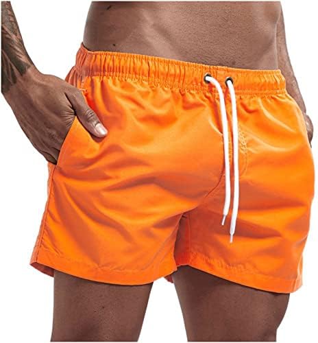 מכנסי שרוך של Ozmmyan גברים גברים נושמים מוצקים של שלוש נקודות מכנסיים חוף מכנסיים קצרים ספורט מכנסי