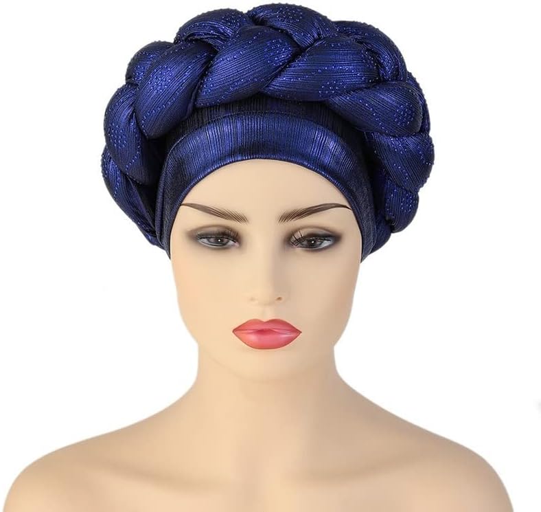 כובעי טורבן לנשים קישוטי עיד אפריקני כובע טוקוס חלוק מוסלמי אוטומטי ג'לה פסטיבל פריצה מהירה מוכנה ללבוש