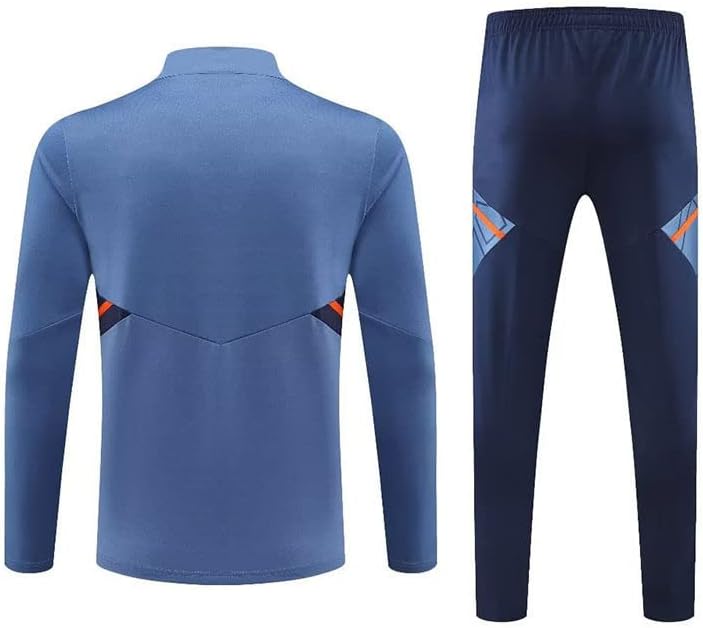 צווארון סטנד-אפ של סתיו וחורף צווארון סווטשירט פתוח חצי חליפה אימונים מעיל ספורט בגדים, כחול-XXL
