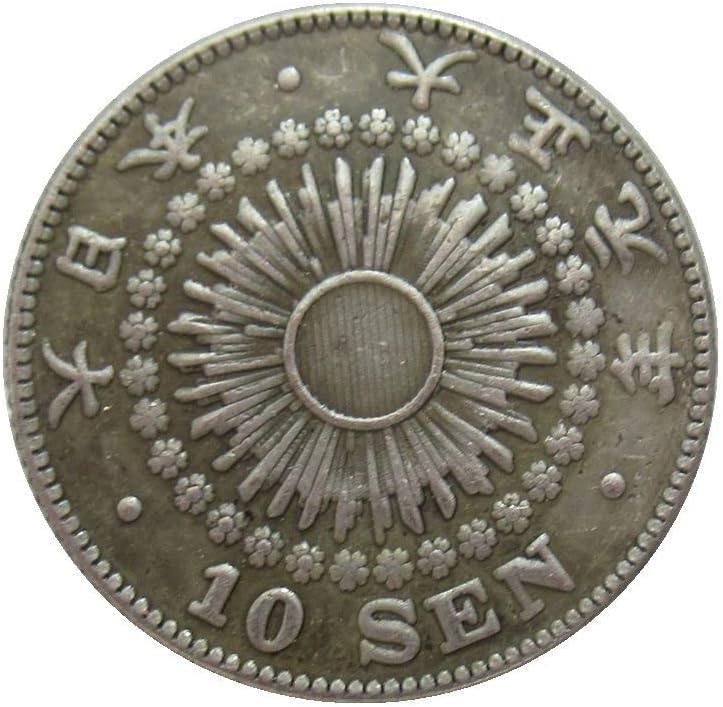 יפן 10 דולרים טיישו 1, 4, 5, 6 שנים מטבעות זיכרון מצופה כסף מטבעות זיכרון
