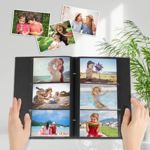 אלבום תמונות Artmag 4x6 300 תמונות, עטיפת עור גדולה במיוחד עטיפת עור חתונה אלבומי תמונות משפחתית מחזיקה