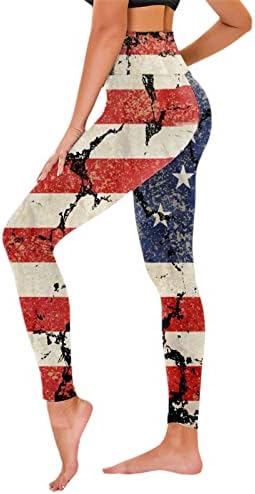 תחתונים לנשים יום עצמאות לנשים של אמריקאי 4 של יולי הדפסת הברך אורך חותלות לנשים עם
