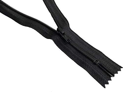 4.5 שחור סגור תחתון סגול וריפודים ykk Zippers - צבע שחור - בחר באורך שלך - מיוצר בארצות הברית