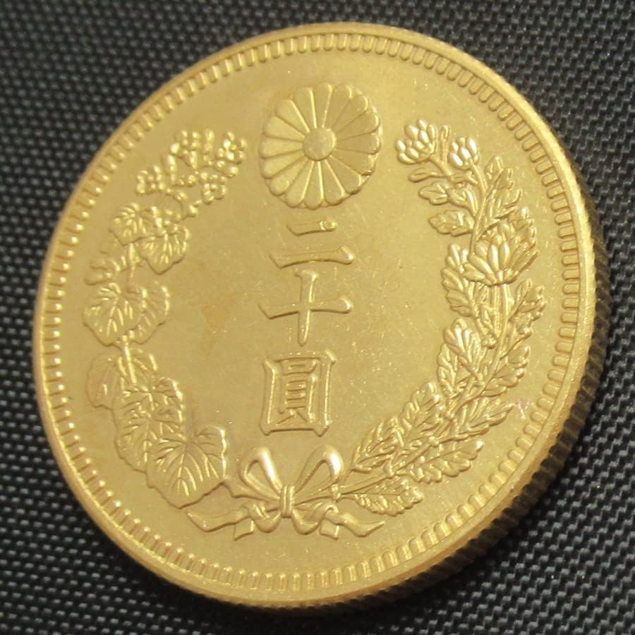 מטבע זהב יפני 20 יואן טייישו 9 שנים מעתק מצופה זהב מטבע זיכרון