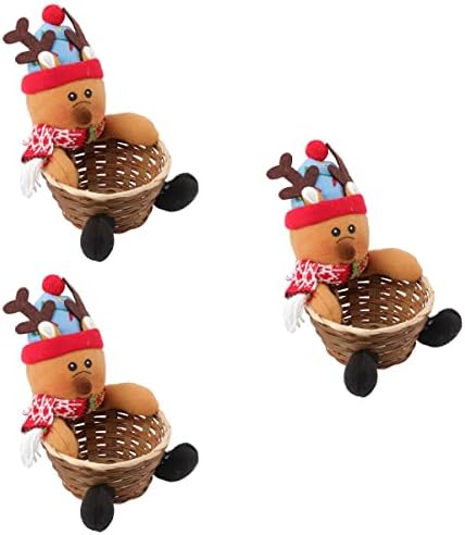 3 יחידות חג המולד סוכריות אחסון סל סוכריות יצירתי נייד מזון קטן אחסון סל חג המולד קישוטי אקראי דפוס