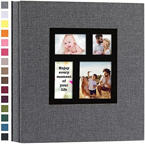 אלבום תמונות Potricher 4x6 1000 תמונות פשתן כריכה קשה קיבולת גדולה לחופשת תינוקות משפחתית לחתונה