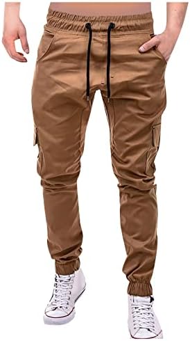 מכנסי מטען מגברים רב-כיס סקסגול מכנסיים מותניים אלסטיים מזדמנים מכנסיים חותכים חיצוניים של חותלות אופנה