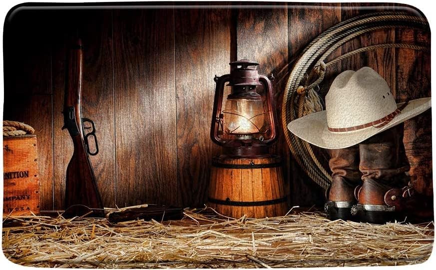 חג הפסחא שטיח אמבטיה מערבי כפרי אסם בית חווה מערב רודיאו קאובוי מגפי כובע בציר מדינה רך מיקרופייבר שטיחי