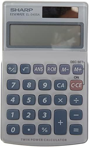 מחשבון עסקים של כף יד EL240SB Sharp, LCD בן 8 ספרות