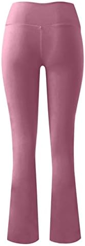 מכנסי יוגה של Bootleg's Bootleg לנשים בקרת בטן גבוהה במותן מזדמן V