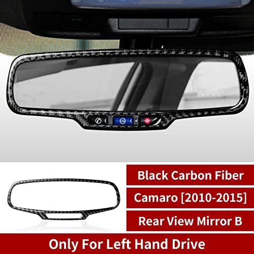 מדבקות מכוניות מדבקות סיבי פחמן אחורי מראה אחורי מראה כיסוי לקצץ פנים לשברולט קמארו 2010 2011 2012 2013