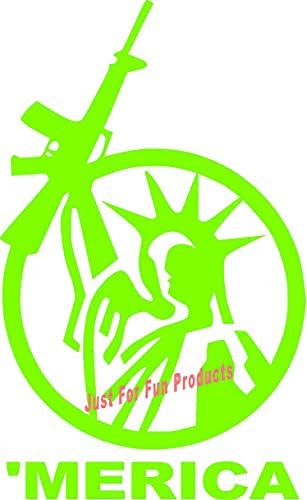 רק בשביל הכיף 6 X 3.75 'פסל של חירות אמריקה אמריקה פטריוט אקדח ויניל מתה מדבקת מדבקות, חלונות, מכוניות,