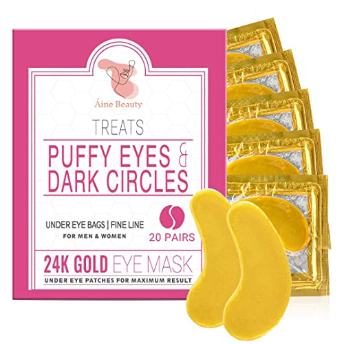 תחת טלאי מסיכת עיניים -20 זוגות - מסכת פנים מוצרי טיפוח לעור לעיניים נפוחות - טלאי עיניים טבעוניות ללא