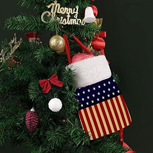 אמריקאי תהילה דגל חג המולד שקיות חמוד לשאת אחסון פאוץ כיס עבור סוכריות מתנת חג המולד עץ תליית דקורטיבי