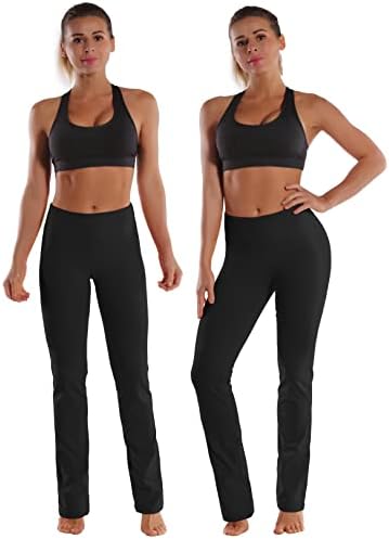 BubbleLime 29 /31/33 /35 3 סגנונות מכנסי יוגה של Bootcut נשים בכיסים בסיסיים/אחוריים/אימון ישר בקרת