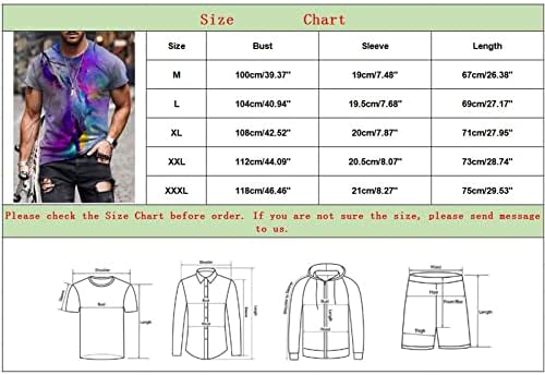 חולצות טריקו של שרוול קצר גרפי של XXBR לגברים, קיץ 3D קיר קיר מודפס
