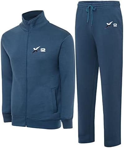 SKYLINEWEARS X-2 חליפות אתלטיקה של גברים 2 חתיכות הגדרת אימון חליפה חליפה מלאה רוכסן מלא ריצה