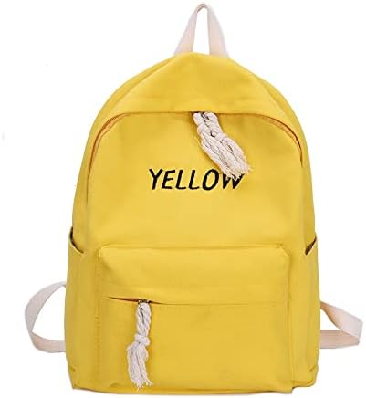 תיק בית ספר ללימודים בתיכון תיכון תיק בית ספר לתרמיל אופנה פשוט תיק מחשב לנשים תיק נסיעות, צהוב