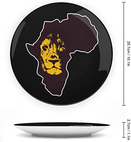 מפת אפריקה עם אריה עצם מצחיקה סין צלחת דקורטיבית צלחות קרמיקה עגול