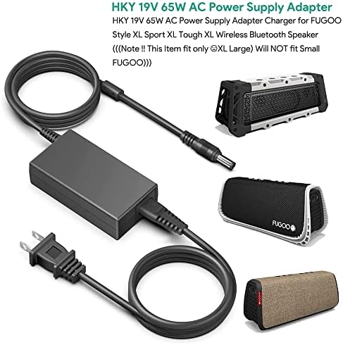 HKY 19V 65W AC AC ACPURE ACPAINICT ADAPTER תואם תואם לסגנון FUGOO XL SPORT XL TASH XL רמקול Bluetooth