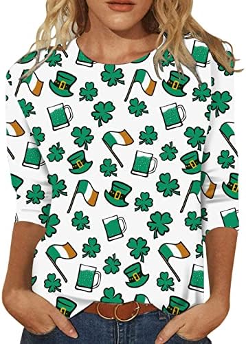 סנט פטריק יום חולצה נשים לב מצחיק צוות צוואר גדול חופשת אירי חולצות