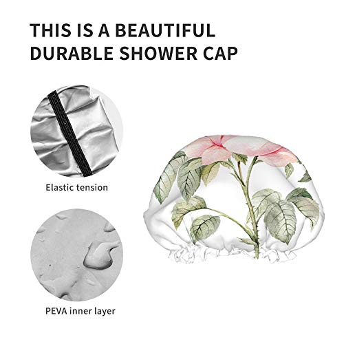 מכסה מקלחת אמבטיה עלה עלה Moslion פרחי פרחים בהירים ענף בוטני דקורטיבי רטרו קיץ כובעי מקלחת טבע לנשים