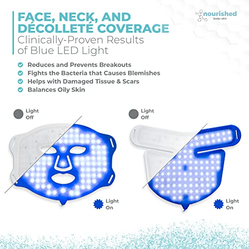 מסכת פנים וצוואר - מכשיר לטיפול בעור פנים - 7 צבעים אדום וכחול - התחדשות, מוצר אנטי אייג ' ינג לקמטים