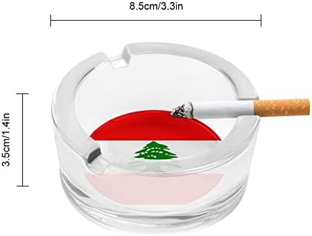 דגל לבנון מאפרה מזכוכית סיגריות עגולות מארז מחזיק מגש אפר למשרד הביתי לקישוט מקורה