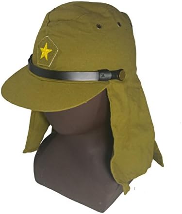 Anqiao Repro WWII WW2 כובע סולידר יפני וכובע כיסוי צוואר דש 59 סמ