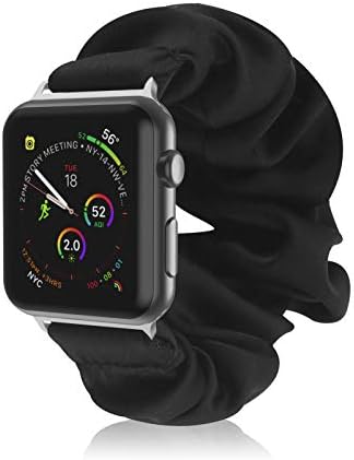 להקת Scrunchie תואמת להקת Apple Watch 38 ממ 40 ממ 42 ממ 44 ממ 41 ממ 45 ממ, בד מודפס אלסטי שעון רצועת