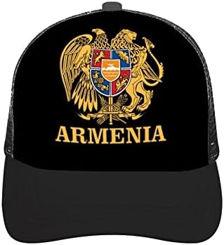 מעיל של זרועות של ארמניה אישית יוניסקס גולף כובעי רשת חזרה מתכוונן בייסבול נהג משאית כובעים