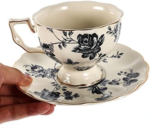 בציר קרמיקה תה כוסות רויאל עצם סין כוס עם צלחת פרחוני קפה ספלי דקורטיבי כלי שתייה תה ספקי צד עבור תה