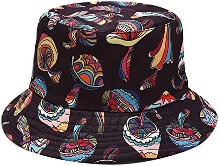 דלי כובע עבור יוניסקס ניתן לארוז הפיך מודפס כובעי שמש לנשים גברים קיץ חיצוני נסיעות כובע טיולים חוף
