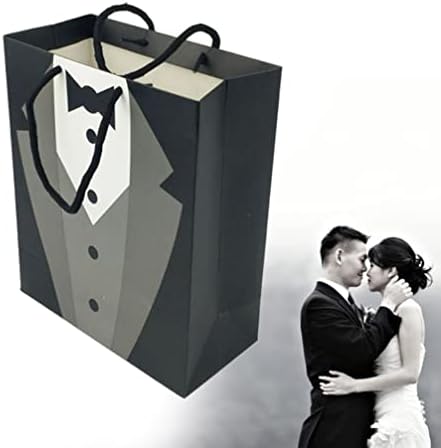 מוצרי טואלטיקה ארגונית 5 יחידות השושבינים מתנת שקיות חתן שחור טוקסידו תיק קניות גלישת נייר לשאת חתונה