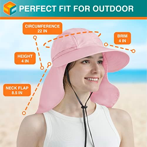 קוביית שמש נשים כובע שמש רחב צוואר שוליים, כובע קיץ דיג ספארי חיצוני, כובע גינון קוקו upf50+